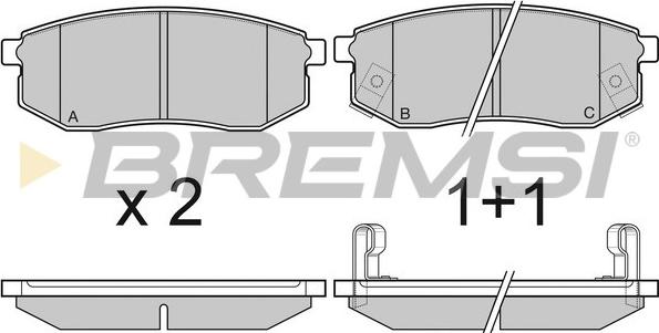 Bremsi BP3029 - Комплект спирачно феродо, дискови спирачки vvparts.bg