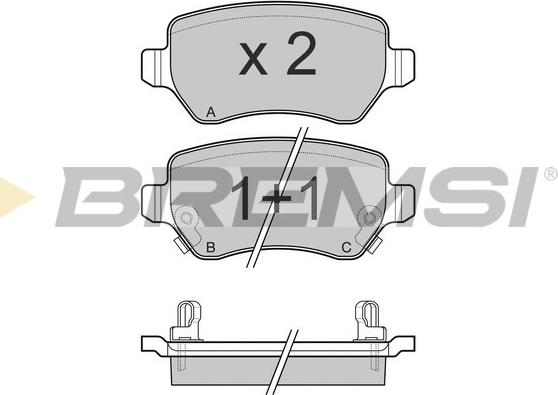 Bremsi BP3027 - Комплект спирачно феродо, дискови спирачки vvparts.bg