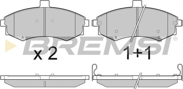 Bremsi BP3079 - Комплект спирачно феродо, дискови спирачки vvparts.bg