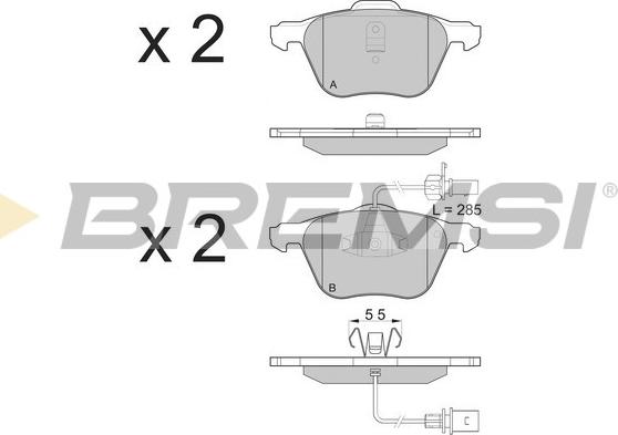 Bremsi BP3076 - Комплект спирачно феродо, дискови спирачки vvparts.bg