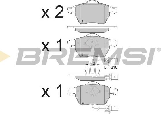 Bremsi BP3071 - Комплект спирачно феродо, дискови спирачки vvparts.bg