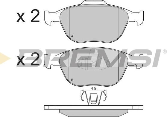 Bremsi BP3078 - Комплект спирачно феродо, дискови спирачки vvparts.bg