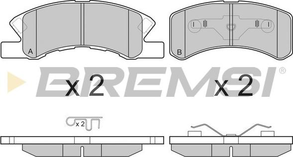 Bremsi BP3190 - Комплект спирачно феродо, дискови спирачки vvparts.bg