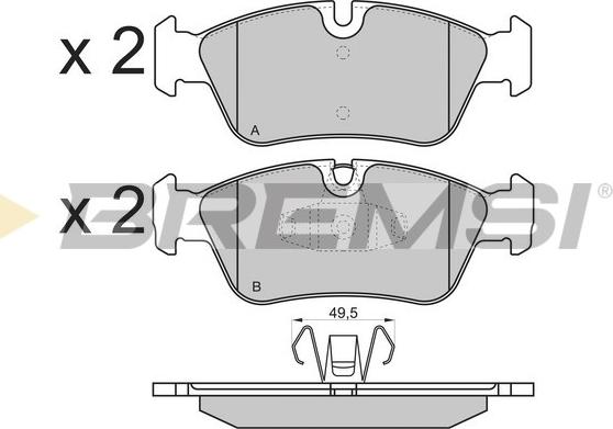 Bremsi BP3193 - Комплект спирачно феродо, дискови спирачки vvparts.bg