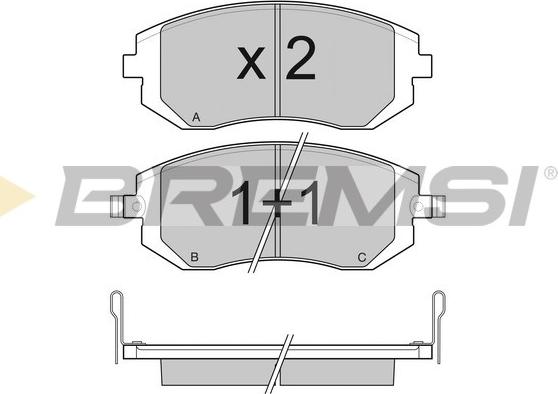 Bremsi BP3158 - Комплект спирачно феродо, дискови спирачки vvparts.bg