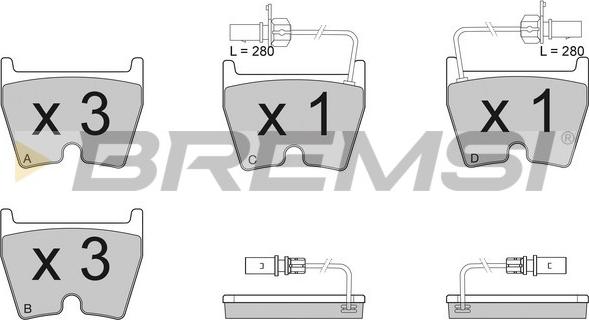 Bremsi BP3114 - Комплект спирачно феродо, дискови спирачки vvparts.bg