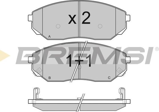 Bremsi BP3116 - Комплект спирачно феродо, дискови спирачки vvparts.bg