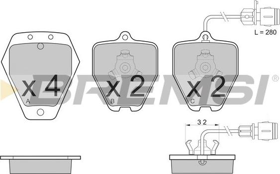 Bremsi BP3118 - Комплект спирачно феродо, дискови спирачки vvparts.bg