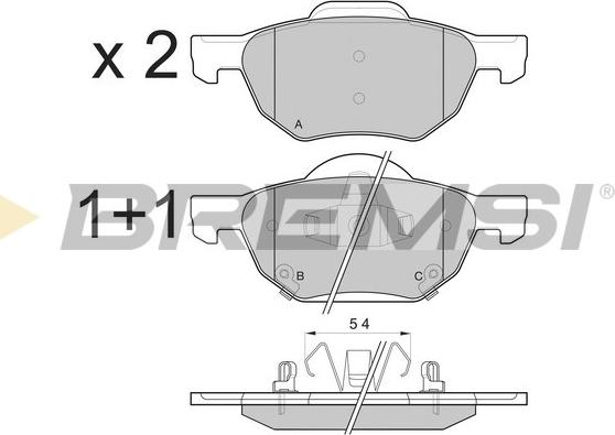 Bremsi BP3185 - Комплект спирачно феродо, дискови спирачки vvparts.bg