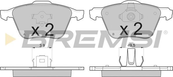 Bremsi BP3187 - Комплект спирачно феродо, дискови спирачки vvparts.bg