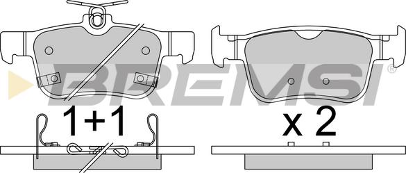 Bremsi BP3806 - Комплект спирачно феродо, дискови спирачки vvparts.bg