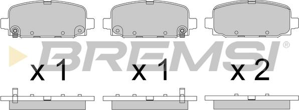 Bremsi BP3818 - Комплект спирачно феродо, дискови спирачки vvparts.bg