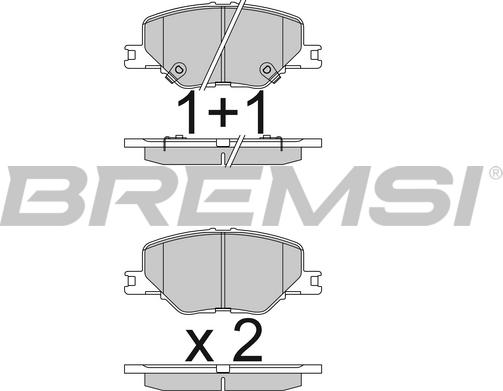 Bremsi BP3835 - Комплект спирачно феродо, дискови спирачки vvparts.bg