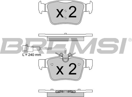 Bremsi BP3870 - Комплект спирачно феродо, дискови спирачки vvparts.bg