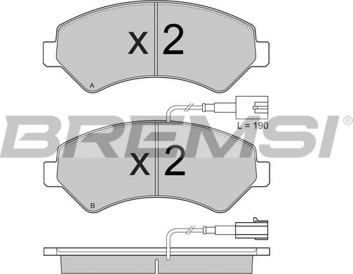 Bremsi BP3871 - Комплект спирачно феродо, дискови спирачки vvparts.bg