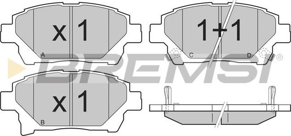 Bremsi BP3393 - Комплект спирачно феродо, дискови спирачки vvparts.bg