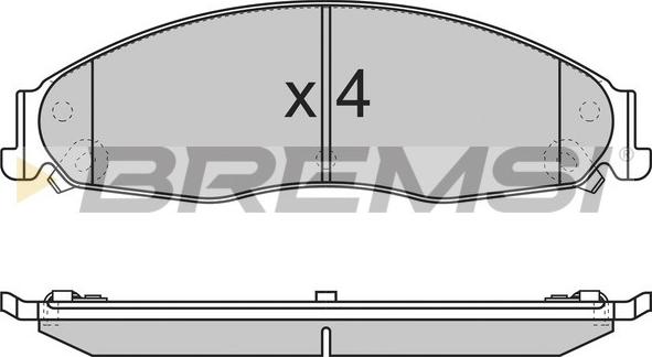 Bremsi BP3344 - Комплект спирачно феродо, дискови спирачки vvparts.bg