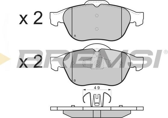 Bremsi BP3356 - Комплект спирачно феродо, дискови спирачки vvparts.bg