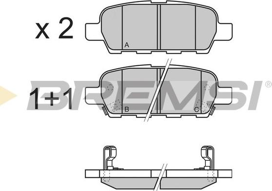 Bremsi BP3351 - Комплект спирачно феродо, дискови спирачки vvparts.bg