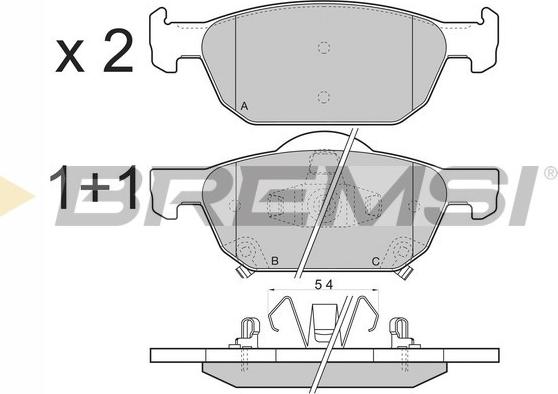 Bremsi BP3369 - Комплект спирачно феродо, дискови спирачки vvparts.bg