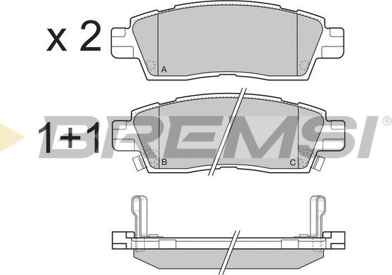 Bremsi BP3309 - Комплект спирачно феродо, дискови спирачки vvparts.bg