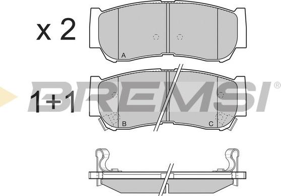 Bremsi BP3314 - Комплект спирачно феродо, дискови спирачки vvparts.bg