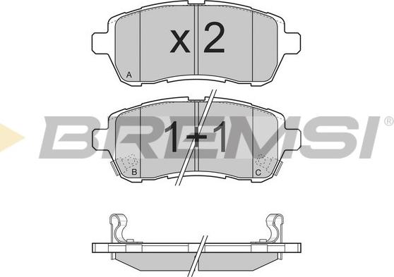 Bremsi BP3316 - Комплект спирачно феродо, дискови спирачки vvparts.bg