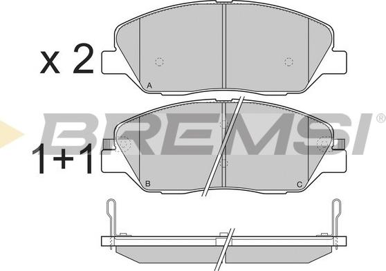 Bremsi BP3313 - Комплект спирачно феродо, дискови спирачки vvparts.bg
