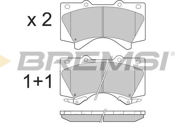 Bremsi BP3381 - Комплект спирачно феродо, дискови спирачки vvparts.bg