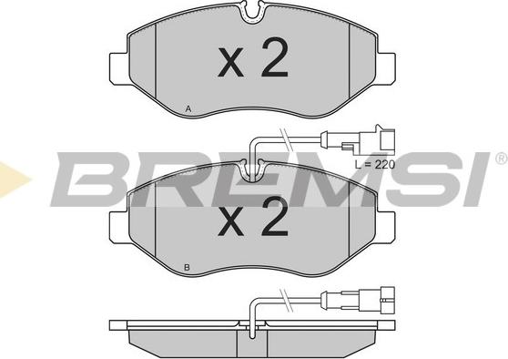 Bremsi BP3334 - Комплект спирачно феродо, дискови спирачки vvparts.bg