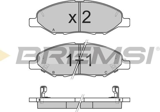 Bremsi BP3335 - Комплект спирачно феродо, дискови спирачки vvparts.bg