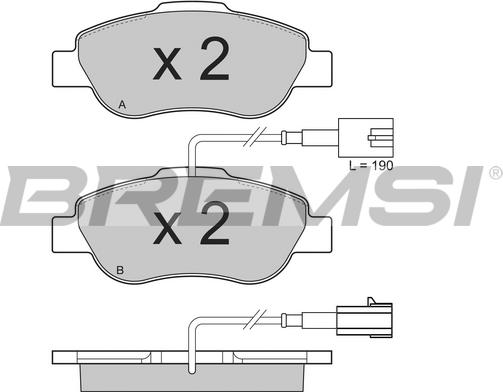 Bremsi BP3325 - Комплект спирачно феродо, дискови спирачки vvparts.bg