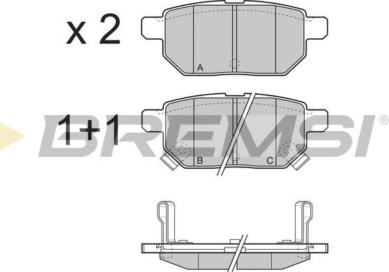 Bremsi BP3322 - Комплект спирачно феродо, дискови спирачки vvparts.bg