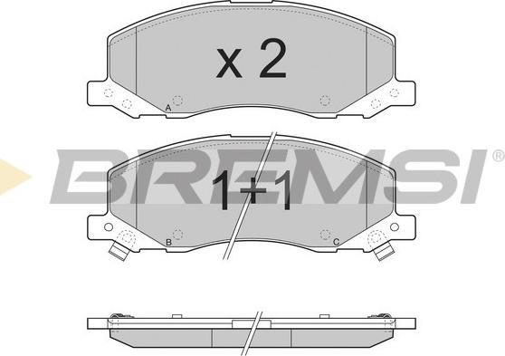 Bremsi BP3378 - Комплект спирачно феродо, дискови спирачки vvparts.bg