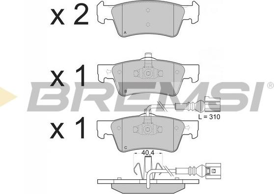 Bremsi BP3372 - Комплект спирачно феродо, дискови спирачки vvparts.bg
