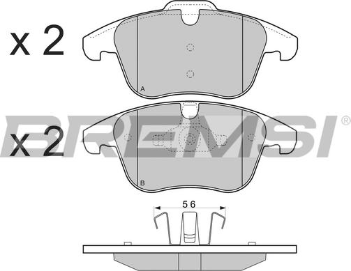 Bremsi BP3297 - Комплект спирачно феродо, дискови спирачки vvparts.bg