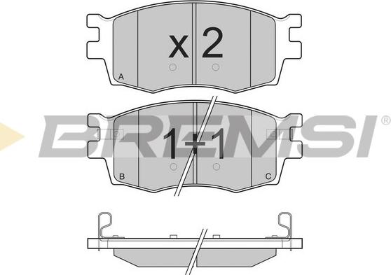 Bremsi BP3240 - Комплект спирачно феродо, дискови спирачки vvparts.bg