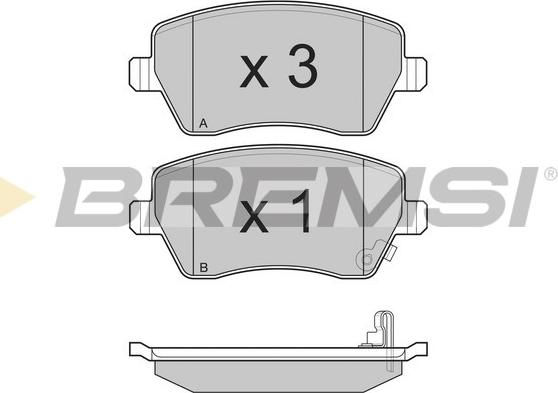 Bremsi BP3248 - Комплект спирачно феродо, дискови спирачки vvparts.bg