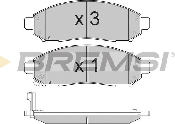 Bremsi BP3256 - Комплект спирачно феродо, дискови спирачки vvparts.bg