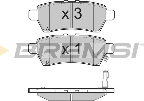 Bremsi BP3257 - Комплект спирачно феродо, дискови спирачки vvparts.bg