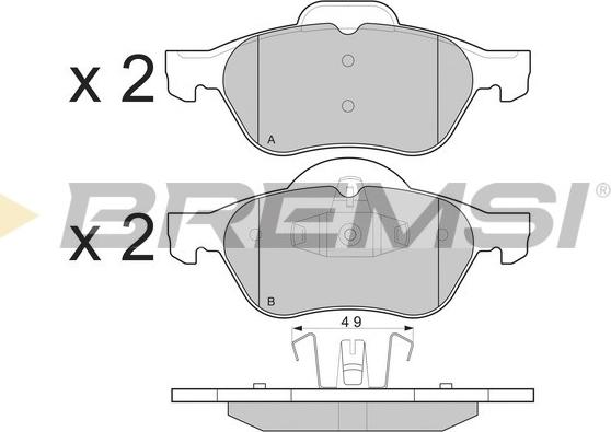 Bremsi BP3264 - Комплект спирачно феродо, дискови спирачки vvparts.bg