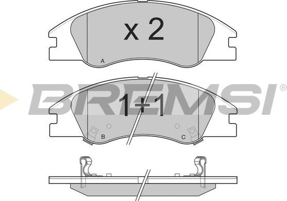 Bremsi BP3200 - Комплект спирачно феродо, дискови спирачки vvparts.bg