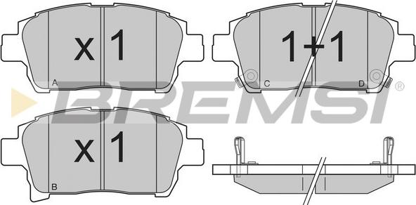 Bremsi BP3201 - Комплект спирачно феродо, дискови спирачки vvparts.bg