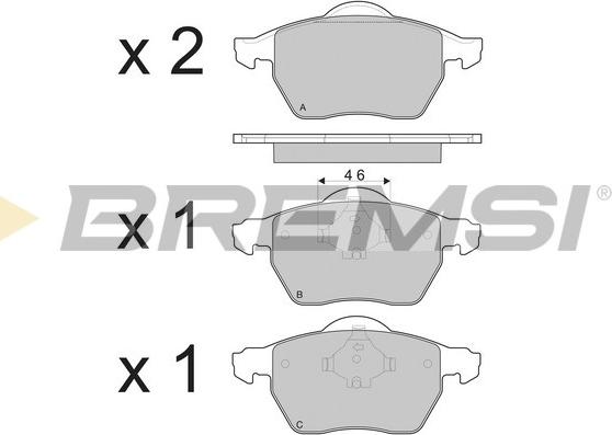 Bremsi BP3213 - Комплект спирачно феродо, дискови спирачки vvparts.bg