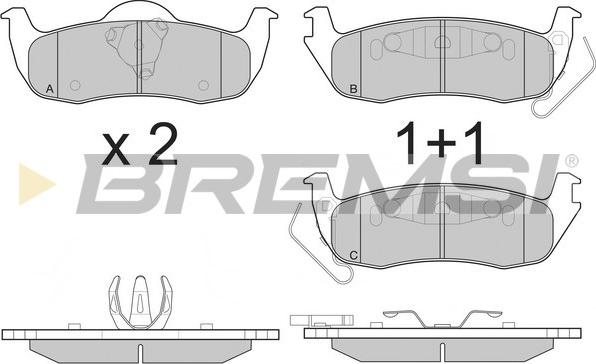 Bremsi BP3239 - Комплект спирачно феродо, дискови спирачки vvparts.bg