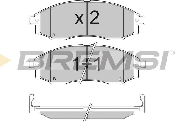 Bremsi BP3230 - Комплект спирачно феродо, дискови спирачки vvparts.bg