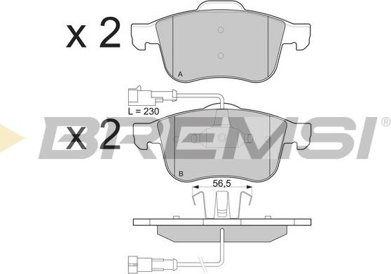 Bremsi BP3231 - Комплект спирачно феродо, дискови спирачки vvparts.bg