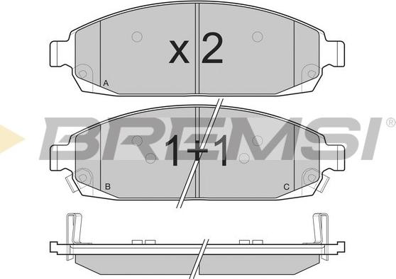 Bremsi BP3238 - Комплект спирачно феродо, дискови спирачки vvparts.bg