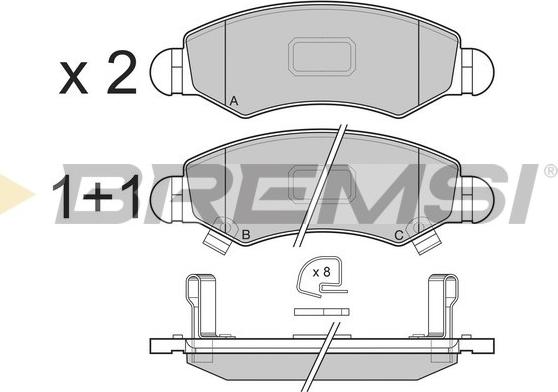 Bremsi BP3229 - Комплект спирачно феродо, дискови спирачки vvparts.bg