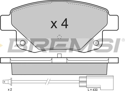 Bremsi BP3275 - Комплект спирачно феродо, дискови спирачки vvparts.bg